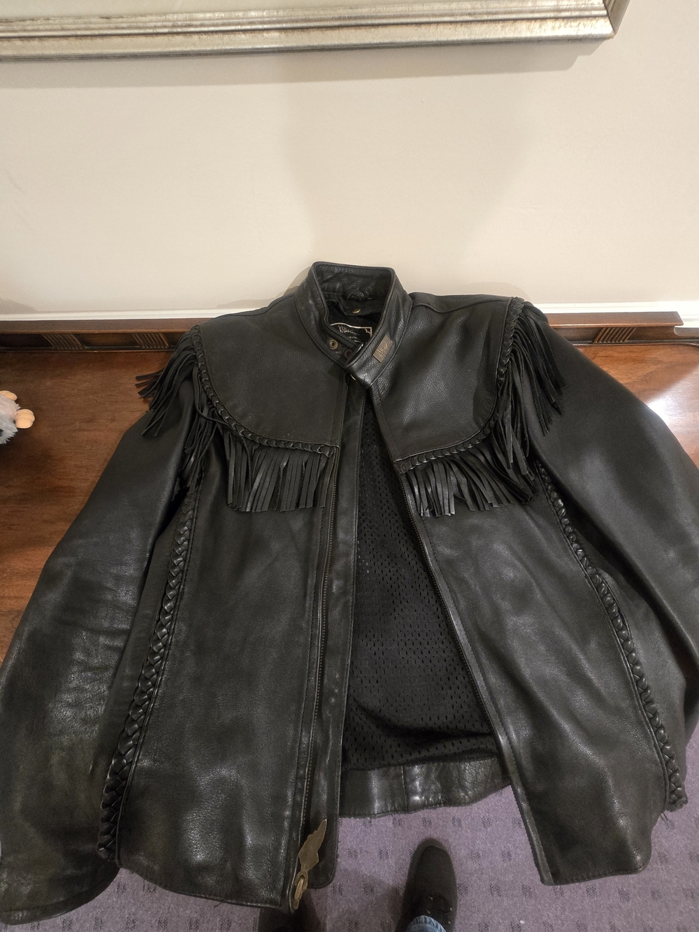 Harley-Davidson Black Leather Fringe Jacket for Men Size Medium Willie G